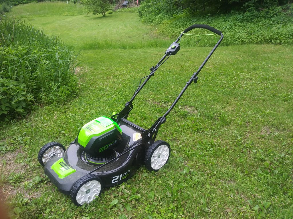 Image or Greenworks 80 volt cordless mower