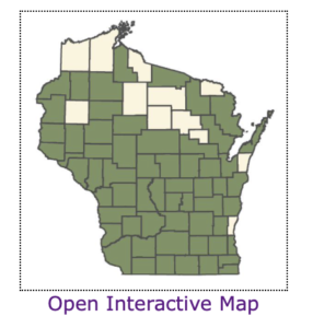 Screenshot of Wisconsin species map.